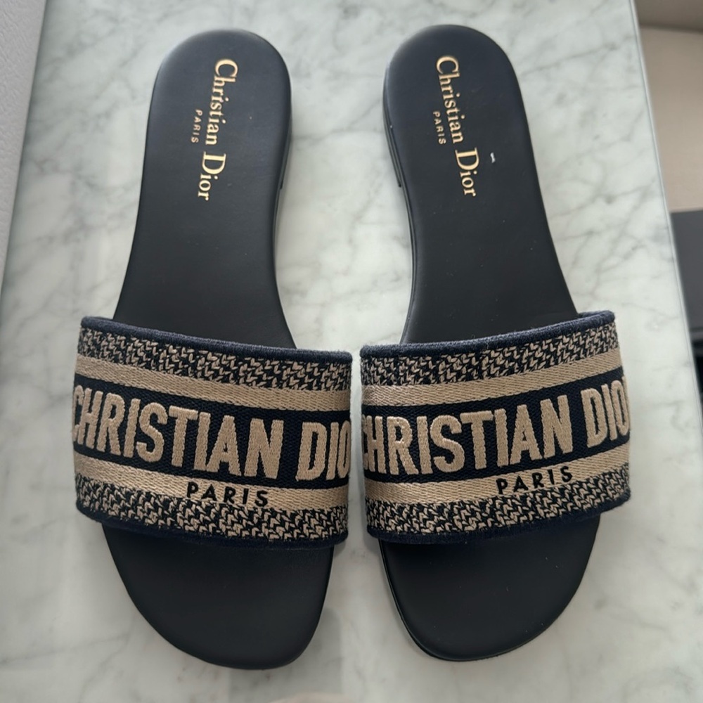 Christian Dior slides deep blue size 38